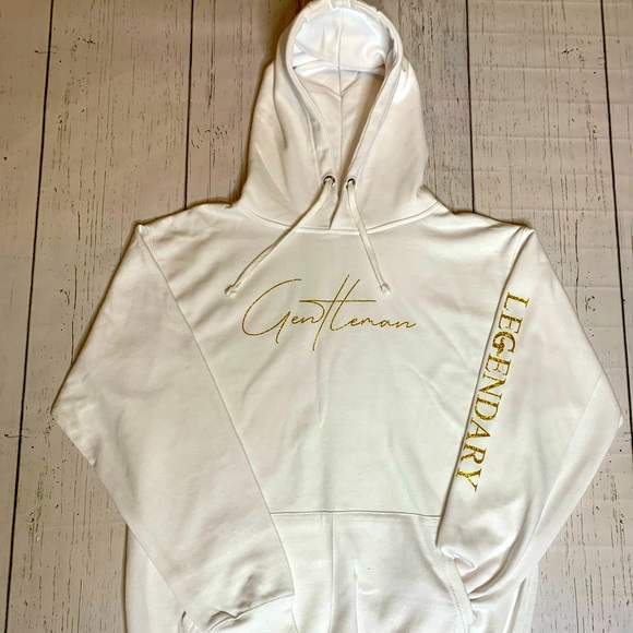 Gentleman Apparels White & Gold Legendary Hoodie - Picture 1 of 1